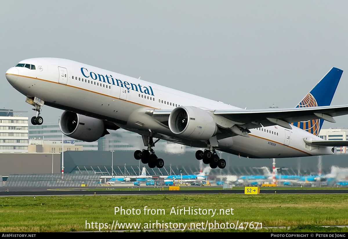 Aircraft Photo of N78008 | Boeing 777-224/ER | Continental Airlines | AirHistory.net #47671