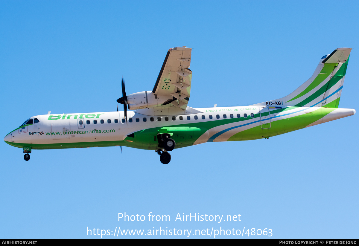 Aircraft Photo of EC-KGI | ATR ATR-72-500 (ATR-72-212A) | Binter Canarias | AirHistory.net #48063