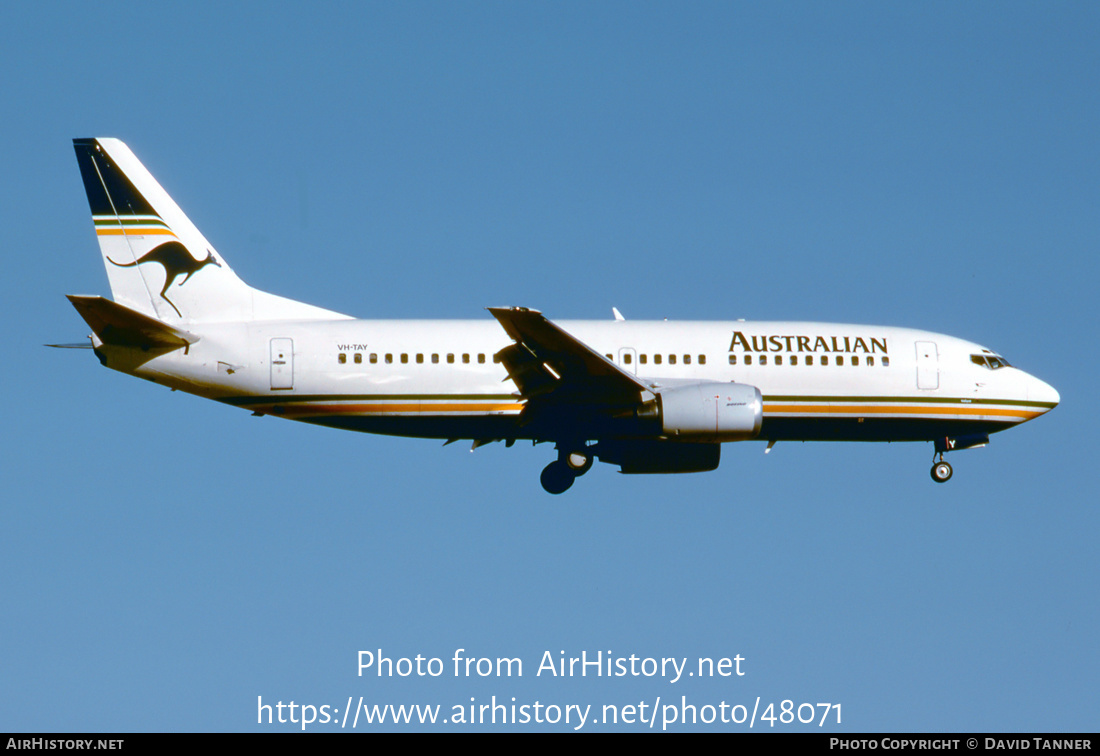 Aircraft Photo of VH-TAY | Boeing 737-376 | Australian Airlines | AirHistory.net #48071