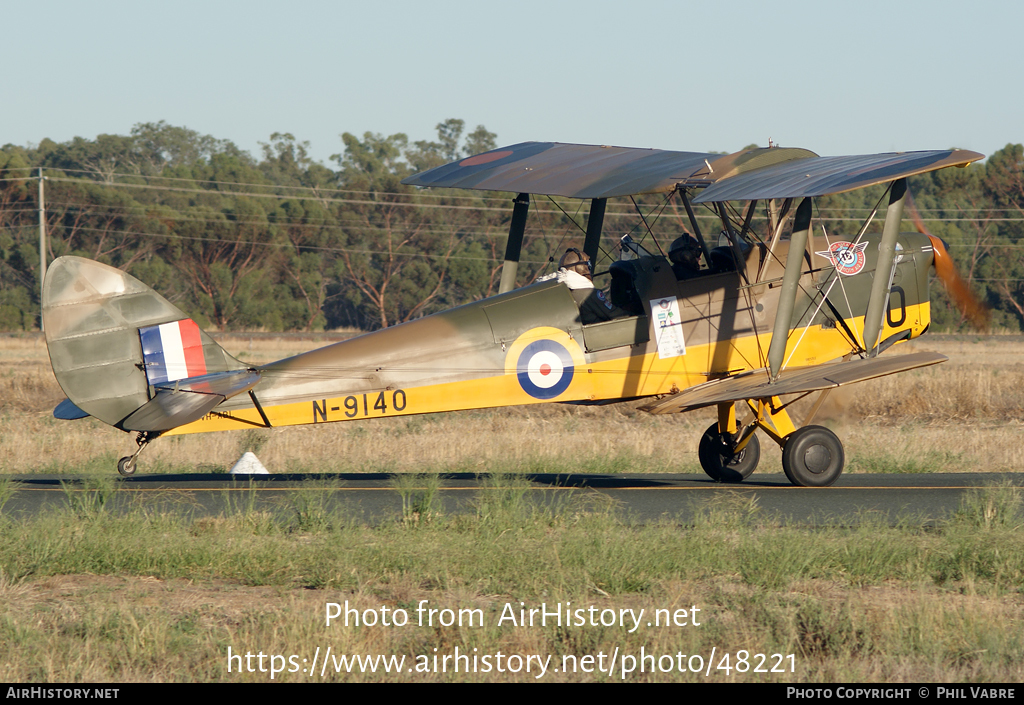 Aircraft Photo of VH-ABL / N9140 | De Havilland D.H. 82A Tiger Moth | Australia - Air Force | AirHistory.net #48221