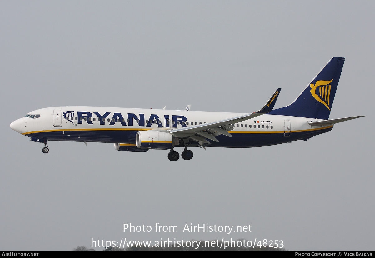 Aircraft Photo of EI-EBV | Boeing 737-8AS | Ryanair | AirHistory.net #48253