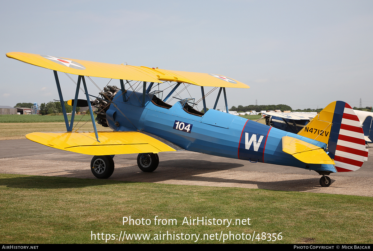 Aircraft Photo of N4712V | Boeing PT-13D/R985 Kaydet (E75) | USA - Air Force | AirHistory.net #48356