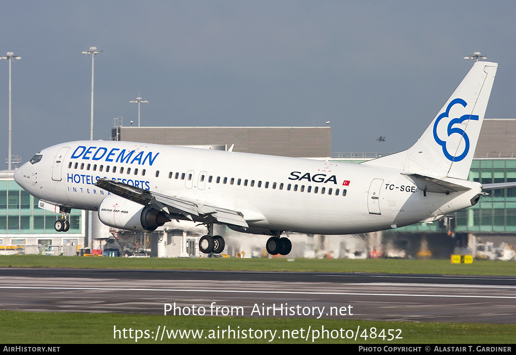 Aircraft Photo of TC-SGE | Boeing 737-48E | Saga Airlines | AirHistory.net #48452