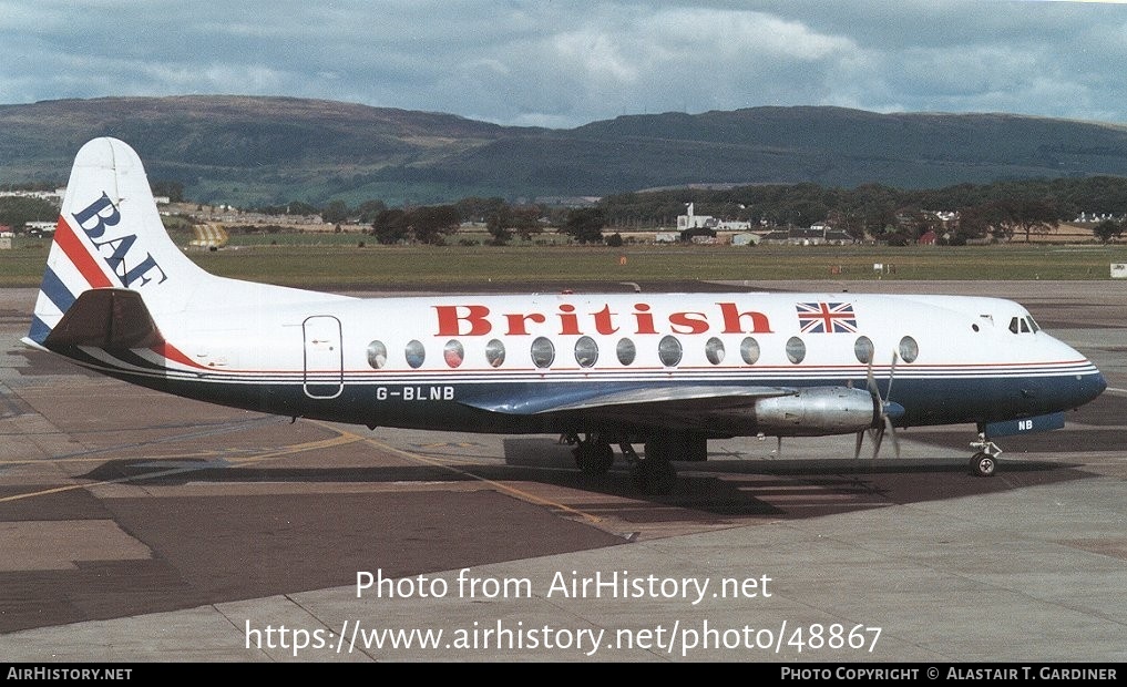 Aircraft Photo of G-BLNB | Vickers 802 Viscount | British Air Ferries - BAF | AirHistory.net #48867