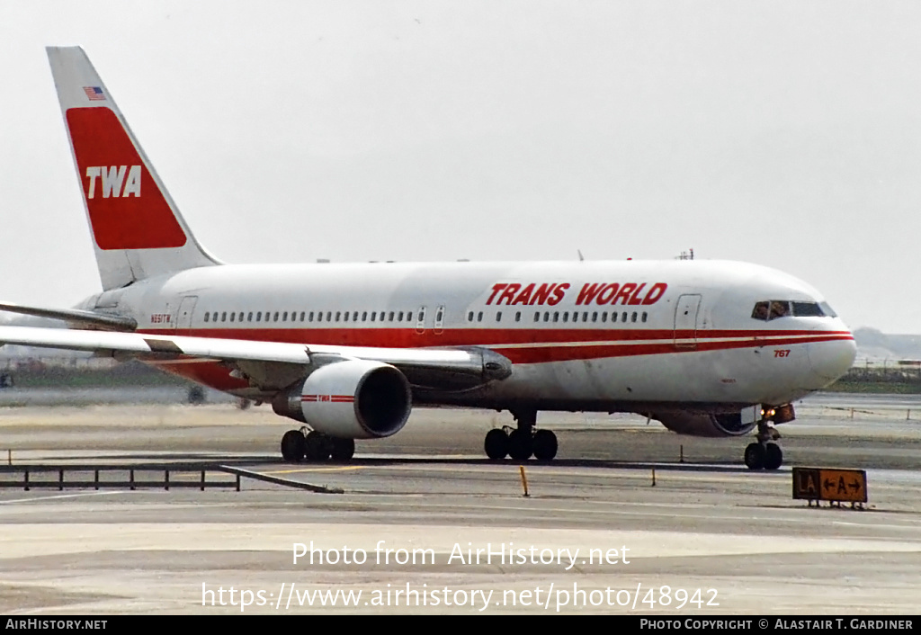 Aircraft Photo of N651TW | Boeing 767-205(ER) | Trans World Airlines - TWA | AirHistory.net #48942