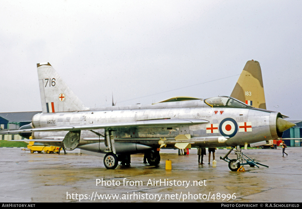 Aircraft Photo of XR716 | English Electric Lightning F3 | UK - Air Force | AirHistory.net #48996