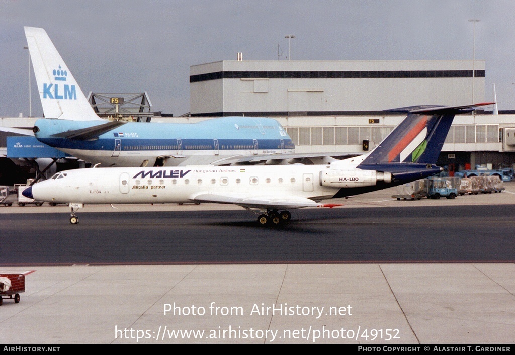 Aircraft Photo of HA-LBO | Tupolev Tu-134A-3 | Malév - Hungarian Airlines | AirHistory.net #49152