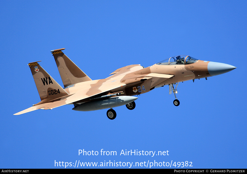 Aircraft Photo of 80-0024 / AF80-024 | McDonnell Douglas F-15C Eagle | USA - Air Force | AirHistory.net #49382