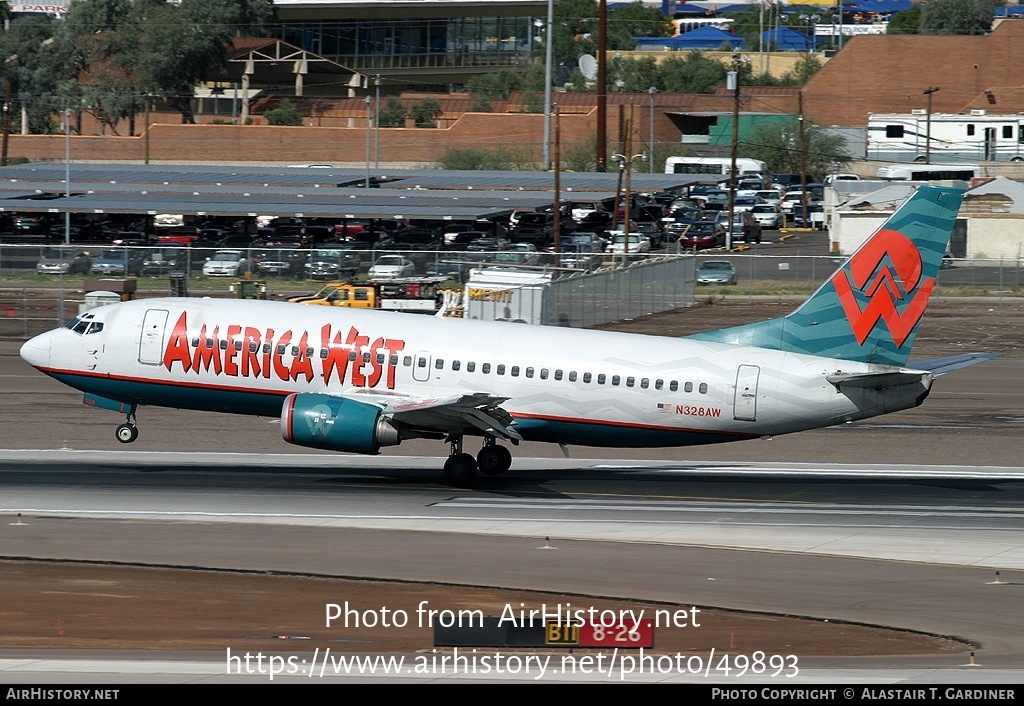 Aircraft Photo of N328AW | Boeing 737-3B7 | America West Airlines | AirHistory.net #49893