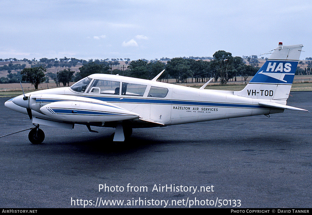 Aircraft Photo of VH-TOD | Piper PA-30-160 Twin Comanche C | Hazelton Air Services - HAS | AirHistory.net #50133