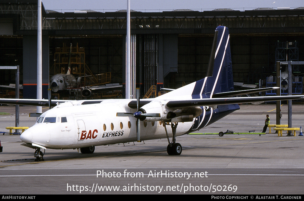 Aircraft Photo of G-BVOB | Fokker F27-500 Friendship | BAC Express Airlines | AirHistory.net #50269