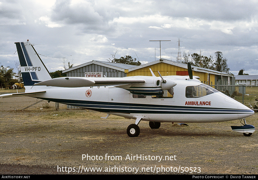 Aircraft Photo of VH-PFO | Partenavia P-68B | St. John's Red Cross Ambulance | AirHistory.net #50523