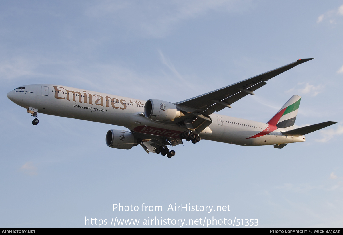 Aircraft Photo of A6-ECH | Boeing 777-31H/ER | Emirates | AirHistory.net #51353