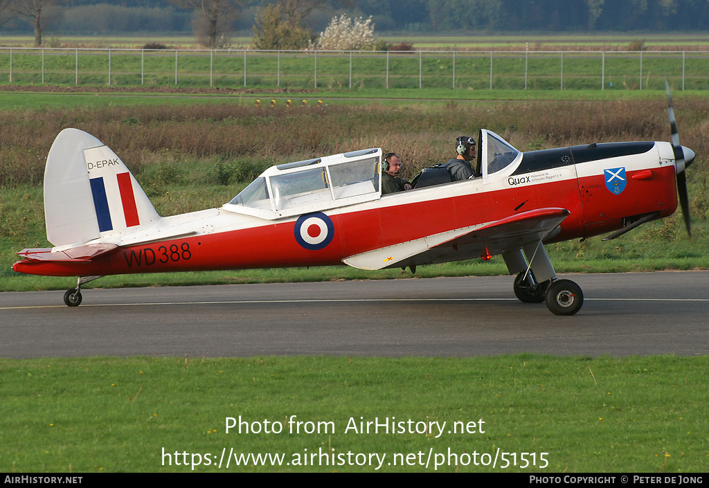 Aircraft Photo of D-EPAK / WD388 | De Havilland DHC-1 Chipmunk Mk22 | Quax | UK - Air Force | AirHistory.net #51515