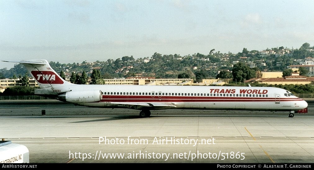 Aircraft Photo of N959U | McDonnell Douglas MD-82 (DC-9-82) | Trans World Airlines - TWA | AirHistory.net #51865