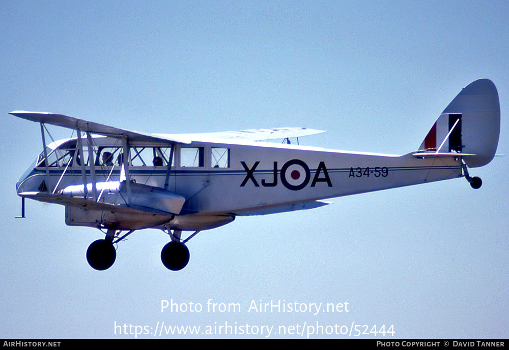 Aircraft Photo of VH-AQU / A34-59 | De Havilland D.H. 84A Dragon 3 | Australia - Air Force | AirHistory.net #52444