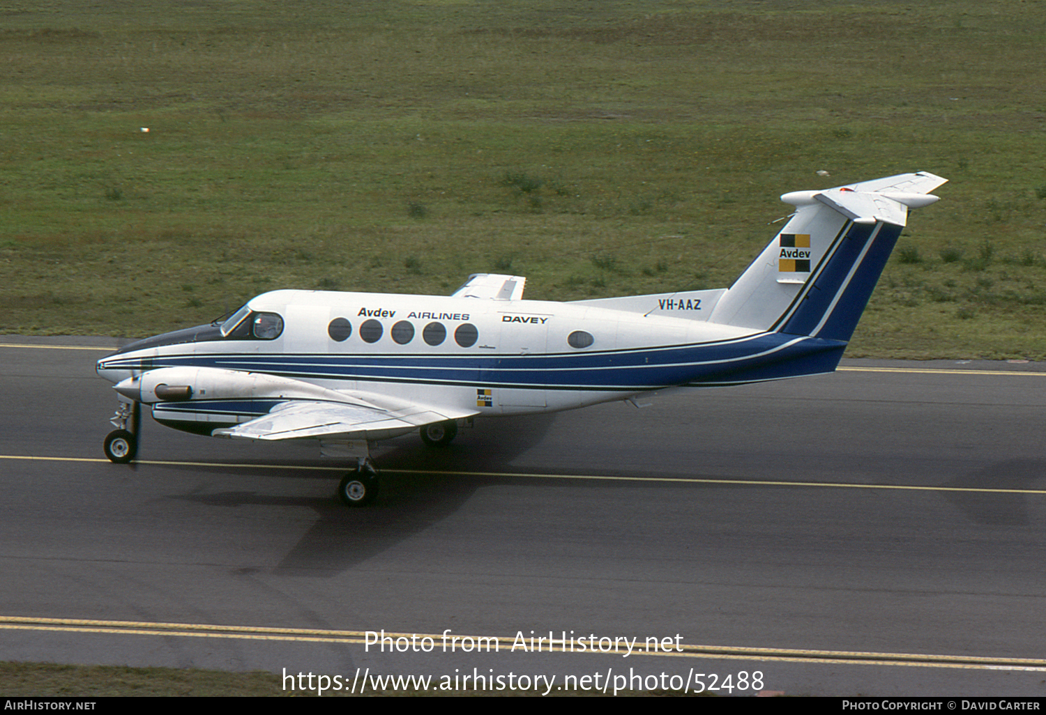 Aircraft Photo of VH-AAZ | Beech 200 Super King Air | Avdev Airlines Davey | AirHistory.net #52488