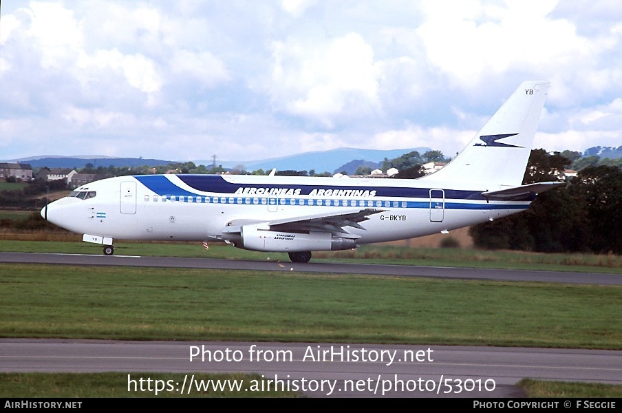 Aircraft Photo of G-BKYB | Boeing 737-236/Adv | Aerolíneas Argentinas | AirHistory.net #53010