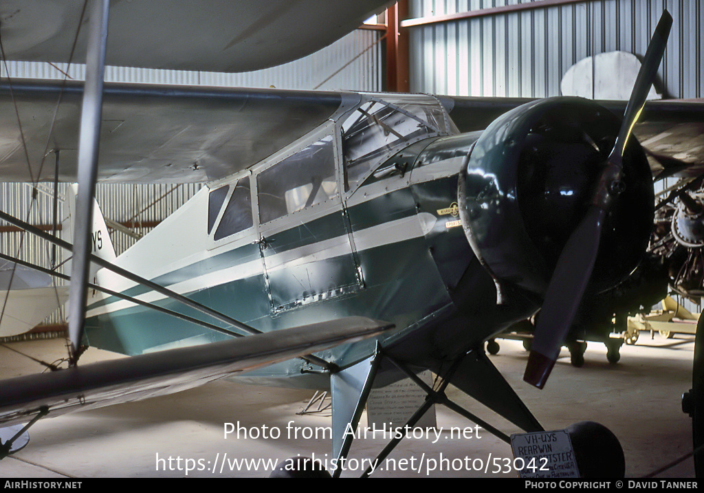 Aircraft Photo of VH-UYS | Rearwin 9000-L Sportster Deluxe | AirHistory.net #53042