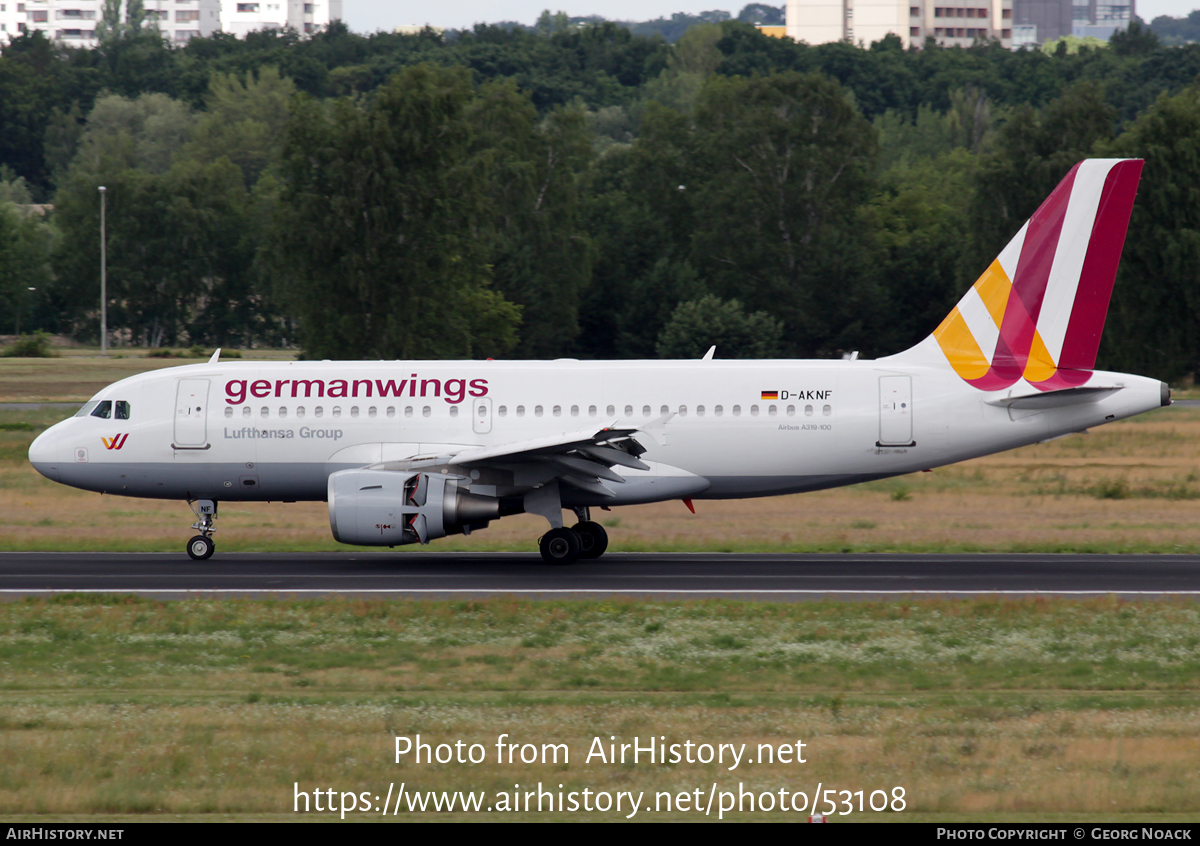 Aircraft Photo of D-AKNF | Airbus A319-112 | Germanwings | AirHistory.net #53108