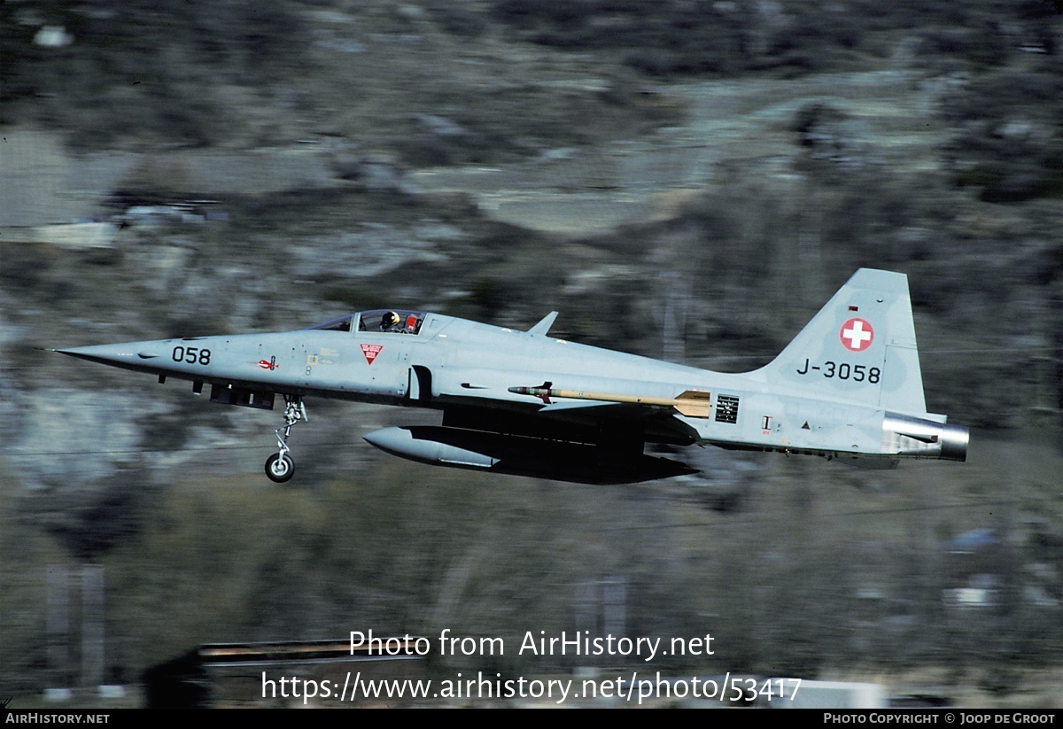 Aircraft Photo of J-3058 | Northrop F-5E Tiger II | Switzerland - Air Force | AirHistory.net #53417