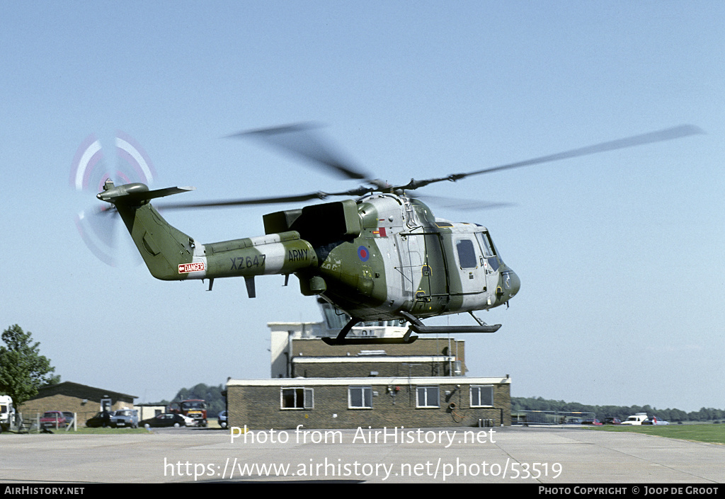 Aircraft Photo of XZ647 | Westland WG-13 Lynx AH7 | UK - Army | AirHistory.net #53519