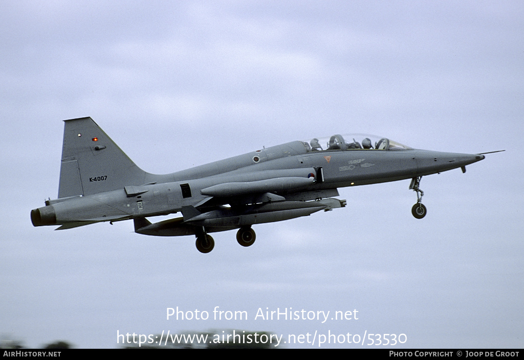 Aircraft Photo of K-4007 | Canadair NF-5B | Netherlands - Air Force | AirHistory.net #53530