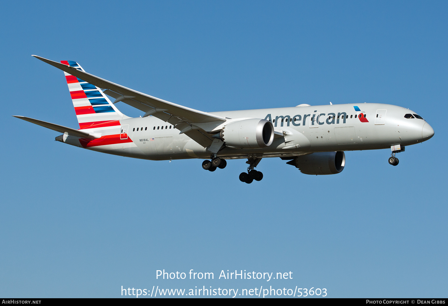 Aircraft Photo of N818AL | Boeing 787-8 Dreamliner | American Airlines | AirHistory.net #53603