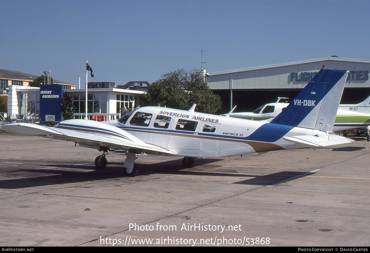 Aircraft Photo of VH-DBK | Piper PA-34-200T Seneca II | Sovereign Airlines | AirHistory.net #53868