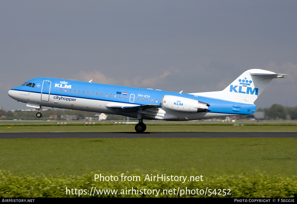 Aircraft Photo of PH-JCH | Fokker 70 (F28-0070) | KLM Cityhopper | AirHistory.net #54252