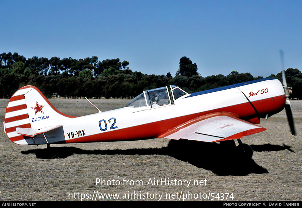 Aircraft Photo of VH-YAX | Yakovlev Yak-50 | Soviet Union - Air Force | AirHistory.net #54374