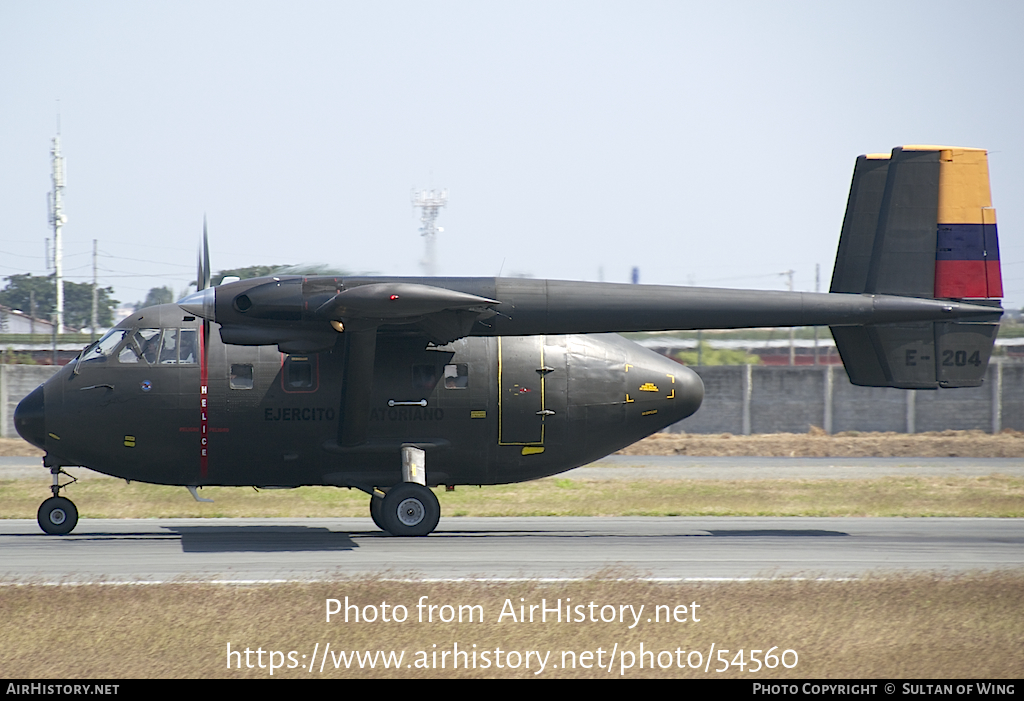 Aircraft Photo of E-204 | Israel Aircraft Industries IAI-101 Arava | Ecuador - Army | AirHistory.net #54560