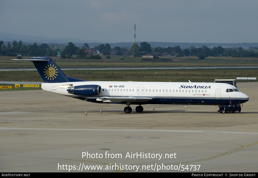 Aircraft Photo of 9A-BTD | Fokker 100 (F28-0100) | SunAdria Airlines | AirHistory.net #54737