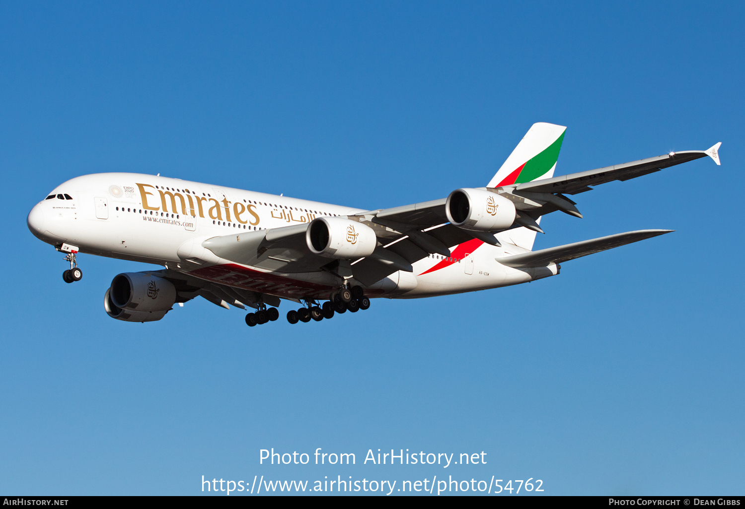 Aircraft Photo of A6-EDW | Airbus A380-861 | Emirates | AirHistory.net #54762