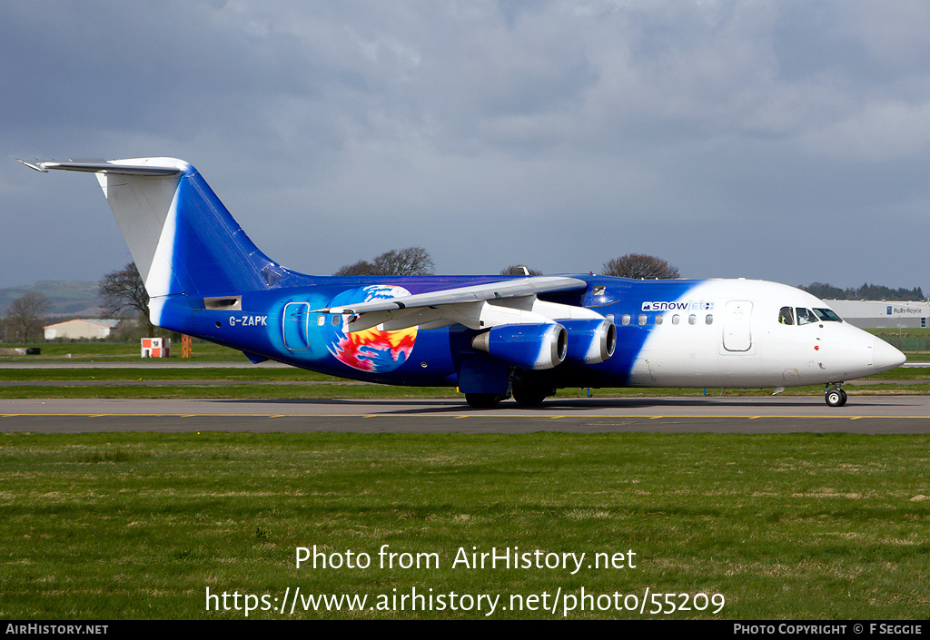 Aircraft Photo of G-ZAPK | British Aerospace BAe-146-200QC | Snowjet | AirHistory.net #55209