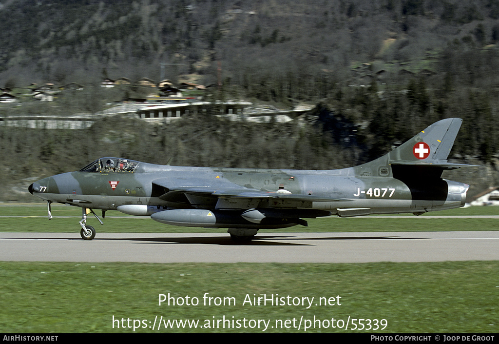 Aircraft Photo of J-4077 | Hawker Hunter F58 | Switzerland - Air Force | AirHistory.net #55339