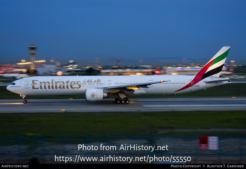 Aircraft Photo of A6-EBF | Boeing 777-31H/ER | Emirates | AirHistory.net #55550