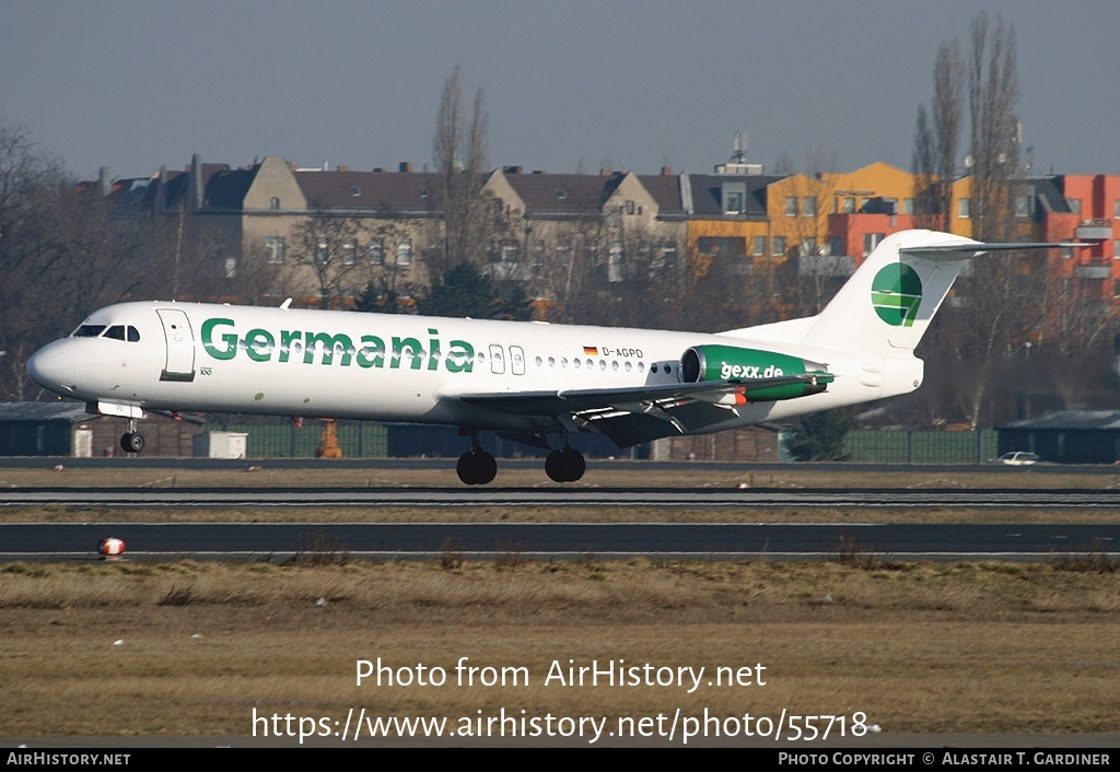 Aircraft Photo of D-AGPD | Fokker 100 (F28-0100) | Germania | AirHistory.net #55718