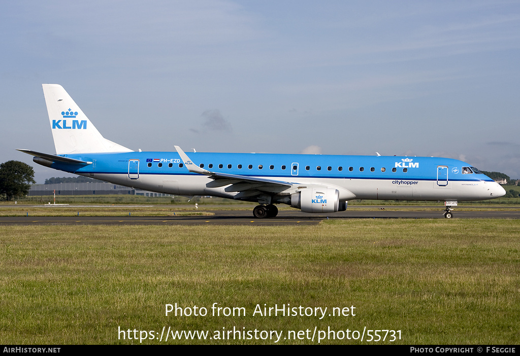 Aircraft Photo of PH-EZD | Embraer 190STD (ERJ-190-100STD) | KLM Cityhopper | AirHistory.net #55731