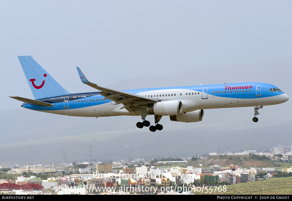 Aircraft Photo of G-OOBE | Boeing 757-28A | Thomson Airways | AirHistory.net #55768