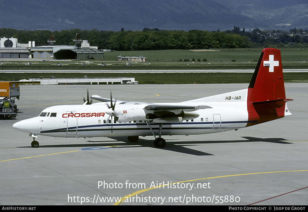 Aircraft Photo of HB-IAR | Fokker 50 | Crossair | AirHistory.net #55880