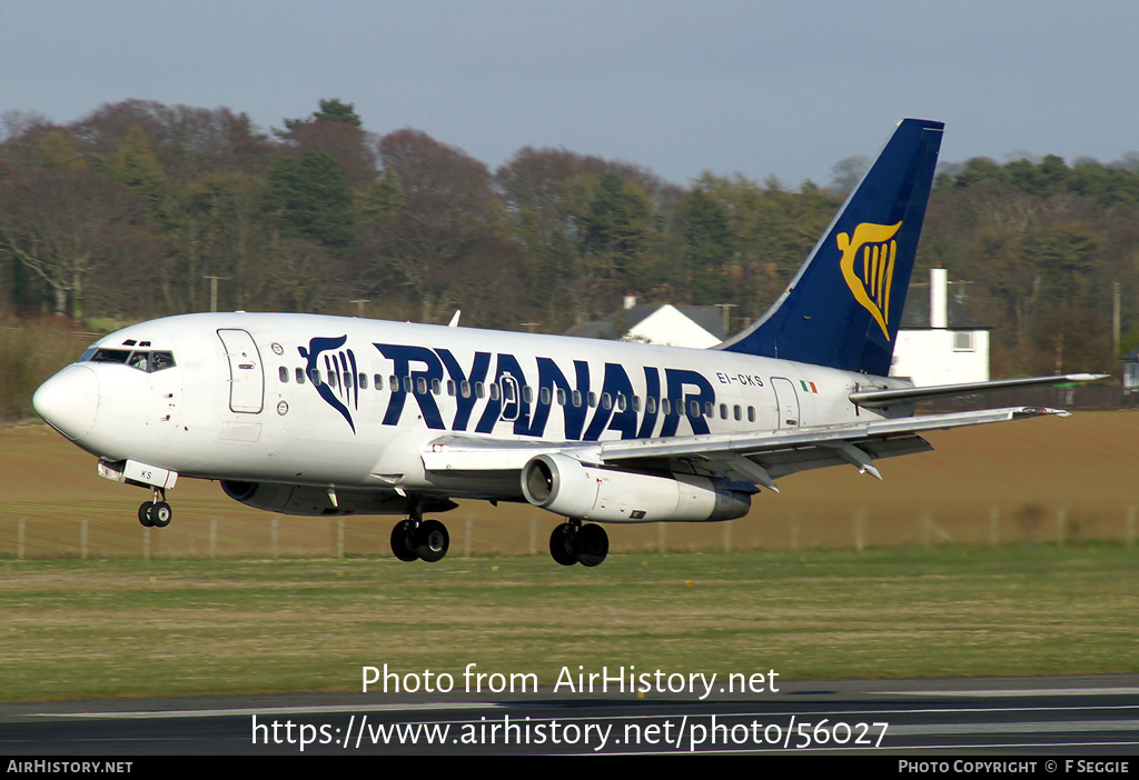 Aircraft Photo of EI-CKS | Boeing 737-2T5/Adv | Ryanair | AirHistory.net #56027