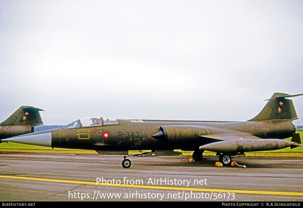 Aircraft Photo of R-343 | Lockheed F-104G Starfighter | Denmark - Air Force | AirHistory.net #56173