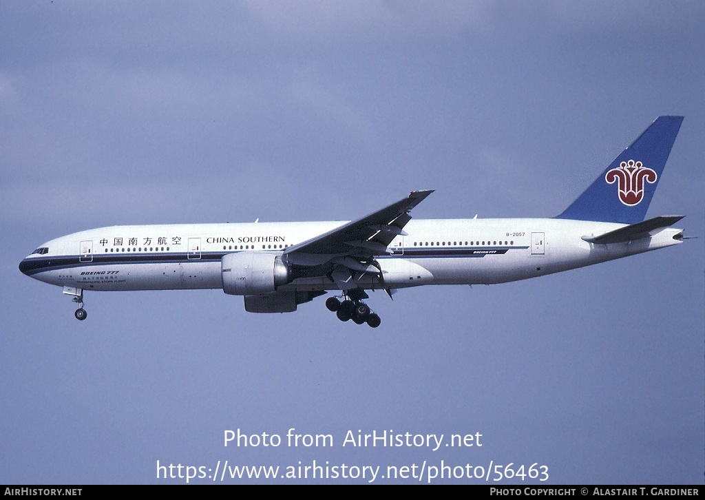 Aircraft Photo Of B-2057 | Boeing 777-21B/ER | China Southern Airlines ...