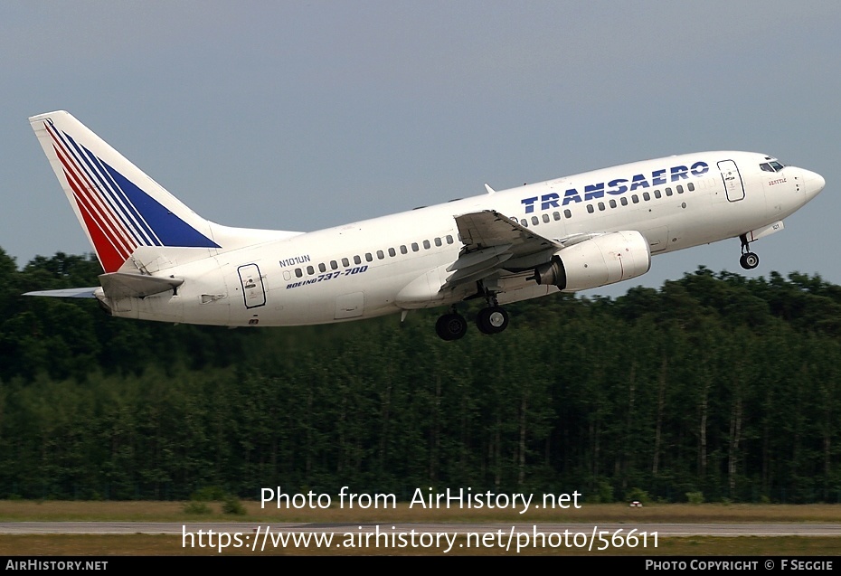 Aircraft Photo of N101UN | Boeing 737-7K9 | Transaero Airlines | AirHistory.net #56611