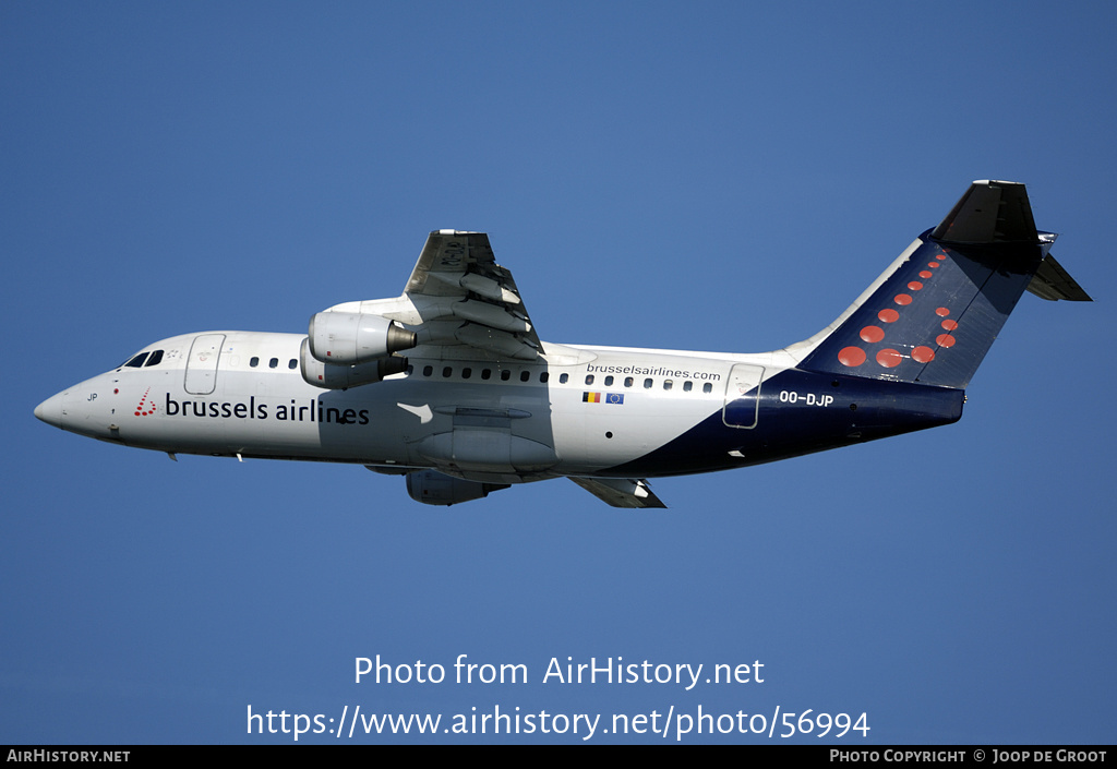 Aircraft Photo of OO-DJP | British Aerospace Avro 146-RJ85 | Brussels Airlines | AirHistory.net #56994