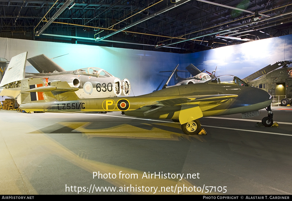 Aircraft Photo of LZ551 / LZ551/G | De Havilland D.H. 100 Sea Vampire F1 | UK - Navy | AirHistory.net #57105