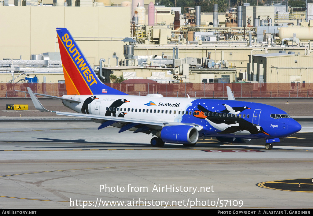 Aircraft Photo of N280WN | Boeing 737-7H4 | Southwest Airlines | AirHistory.net #57109