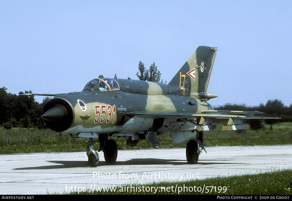 Aircraft Photo of 5531 | Mikoyan-Gurevich MiG-21bis | Hungary - Air Force | AirHistory.net #57199