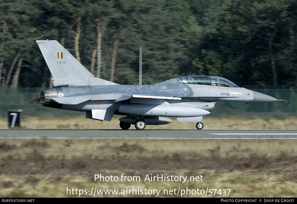 Aircraft Photo of FB-15 | General Dynamics F-16BM Fighting Falcon | Belgium - Air Force | AirHistory.net #57437